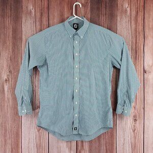 Footjoy FJ Mens Size Large Performance Plaid Button Down Long Sleeve Shirt